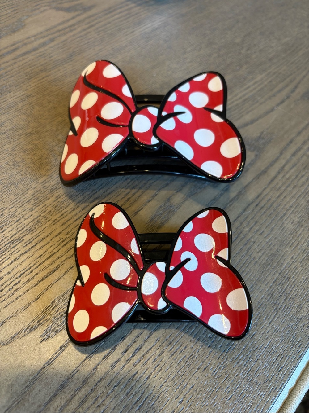 Teleties Mommy and Me Minnie Mouse Polka Dot Bow Hair Clips Large and Small